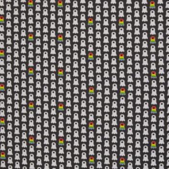 Baumwolljersey kleine Geister auf Anthrazit von Cherry Picking by Swafing